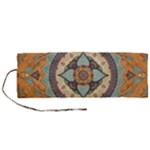 Mandala Floral Decorative Flower Roll Up Canvas Pencil Holder (M)