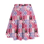 Scandinavian Abstract Pattern High Waist Skirt