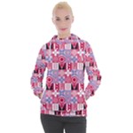Scandinavian Abstract Pattern Women s Hooded Pullover