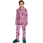 Scandinavian Abstract Pattern Kids  Long Sleeve Velvet Pajamas Set