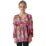 Abstract wings Kids  V Neck Casual Top
