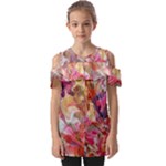 Abstract wings Fold Over Open Sleeve Top