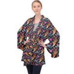 Beautiful Pattern Long Sleeve Velvet Kimono 