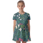 Spring design  Kids  Short Sleeve Pinafore Style Dress