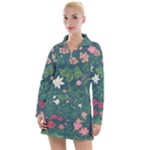 Spring small flowers Women s Long Sleeve Casual Dress