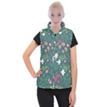 Spring small flowers Women s Button Up Vest