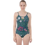 Spring small flowers Cut Out Top Tankini Set