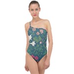 Spring small flowers Classic One Shoulder Swimsuit