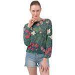 Spring small flowers Banded Bottom Chiffon Top