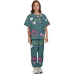 Spring small flowers Kids  T-Shirt and Pants Sports Set
