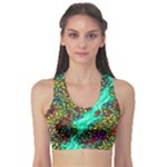 Background Leaves River Nature Fitness Sports Bra