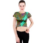 Background Leaves River Nature Crew Neck Crop Top