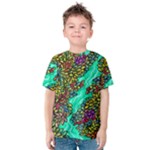 Background Leaves River Nature Kids  Cotton T-Shirt