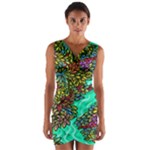 Background Leaves River Nature Wrap Front Bodycon Dress