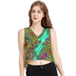 Background Leaves River Nature V-Neck Cropped Tank Top