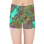Background Leaves River Nature Kids  Sports Shorts