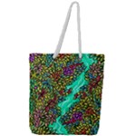 Background Leaves River Nature Full Print Rope Handle Tote (Large)