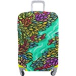 Background Leaves River Nature Luggage Cover (Large)