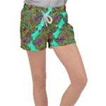 Background Leaves River Nature Women s Velour Lounge Shorts