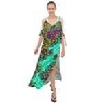 Background Leaves River Nature Maxi Chiffon Cover Up Dress