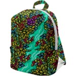 Background Leaves River Nature Zip Up Backpack