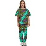 Background Leaves River Nature Kids  T-Shirt and Pants Sports Set
