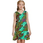 Background Leaves River Nature Kids  Sleeveless Tiered Mini Dress