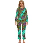 Background Leaves River Nature Womens  Long Sleeve Lightweight Pajamas Set