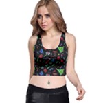 New Year Christmas Background Racer Back Crop Top