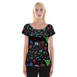 New Year Christmas Background Cap Sleeve Top