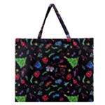New Year Christmas Background Zipper Large Tote Bag