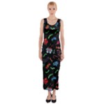 New Year Christmas Background Fitted Maxi Dress