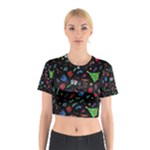 New Year Christmas Background Cotton Crop Top