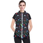 New Year Christmas Background Women s Puffer Vest