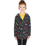 New Year Christmas Background Kids  Double Breasted Button Coat