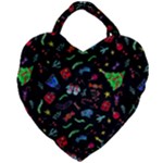 New Year Christmas Background Giant Heart Shaped Tote