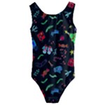 New Year Christmas Background Kids  Cut-Out Back One Piece Swimsuit