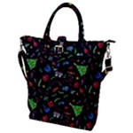 New Year Christmas Background Buckle Top Tote Bag