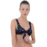 New Year Christmas Background Front Tie Bikini Top