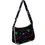 New Year Christmas Background Zip Up Shoulder Bag