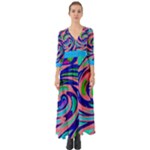  Button Up Boho Maxi Dress Colorful