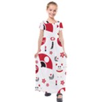 Assorted Illustration Lot Japan Fundal Japanese Kids  Short Sleeve Maxi Dress