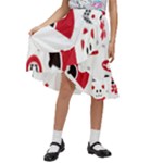 Assorted Illustration Lot Japan Fundal Japanese Kids  Ruffle Flared Wrap Midi Skirt