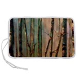 Woodland Woods Forest Trees Nature Outdoors Cellphone Wallpaper Mist Moon Background Artwork Book Co Pen Storage Case (L)