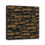 Abierto neon lettes over glass motif pattern Mini Canvas 6  x 6  (Stretched)