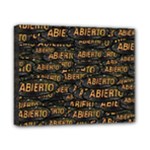 Abierto neon lettes over glass motif pattern Canvas 10  x 8  (Stretched)