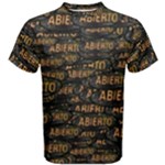 Abierto neon lettes over glass motif pattern Men s Cotton T-Shirt