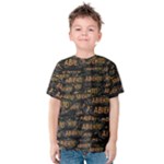 Abierto neon lettes over glass motif pattern Kids  Cotton T-Shirt