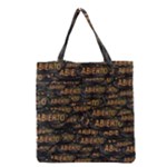 Abierto neon lettes over glass motif pattern Grocery Tote Bag