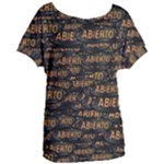 Abierto neon lettes over glass motif pattern Women s Oversized T-Shirt